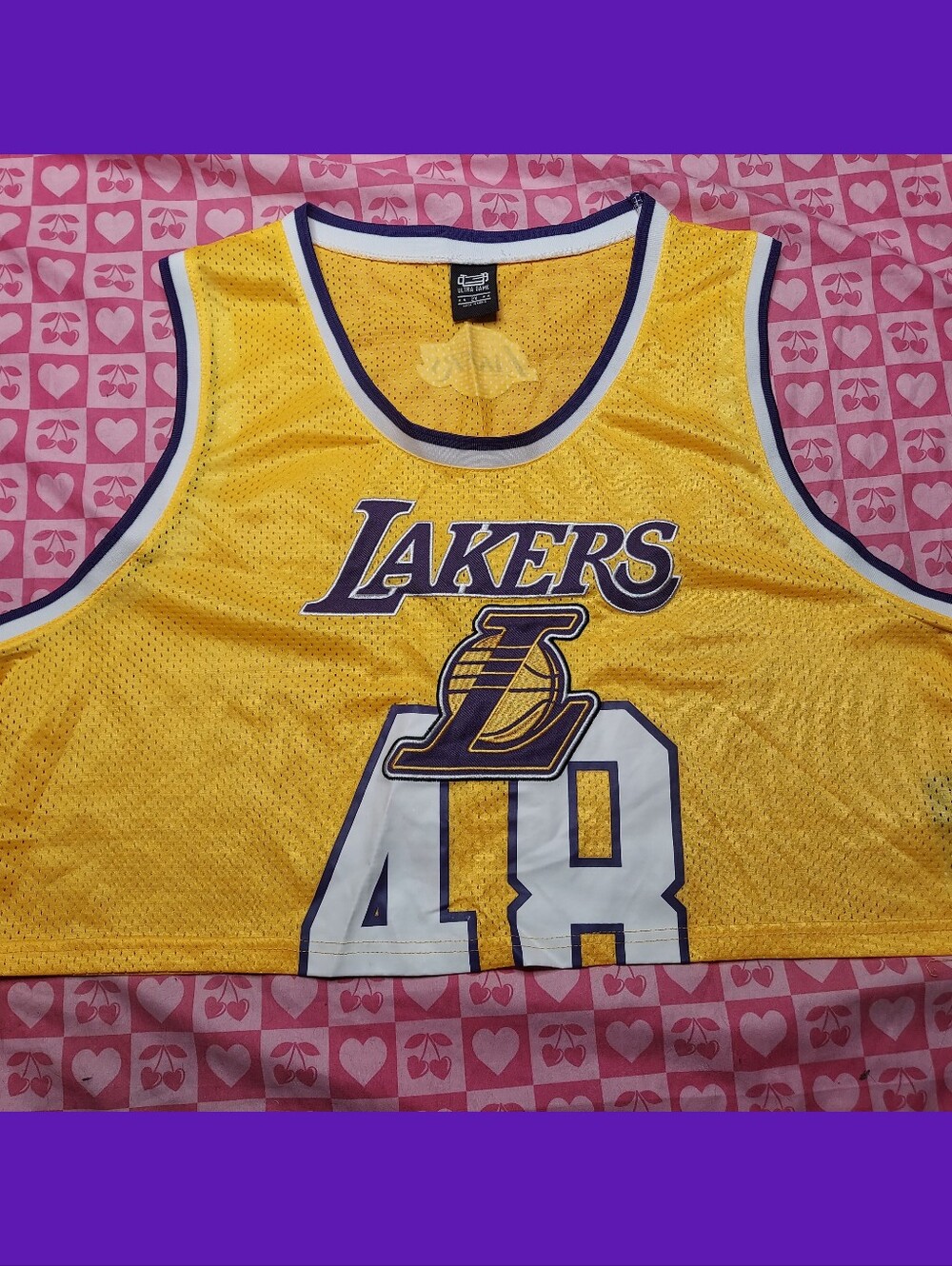 Los Angeles Lakers Yellow Mesh Basketball Jersey